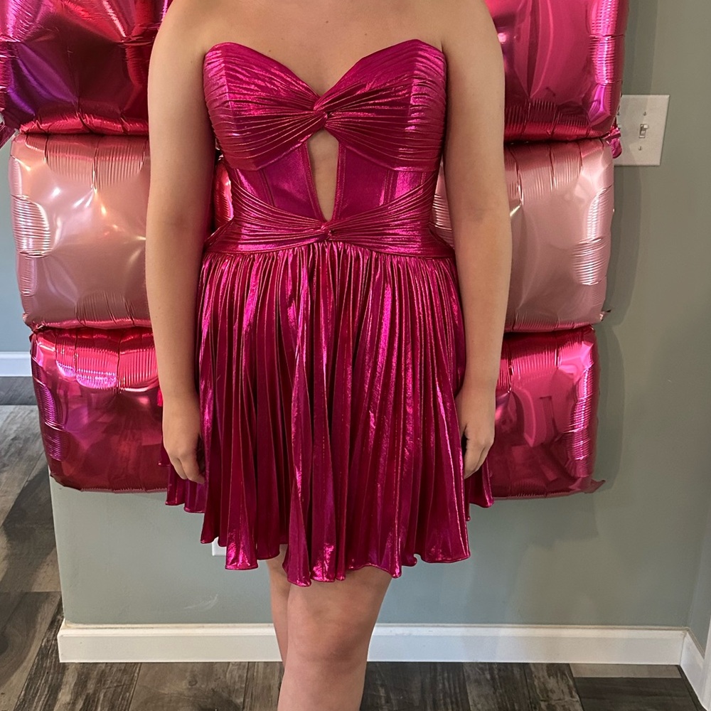 Jovani Fuchsia Strapless Dress